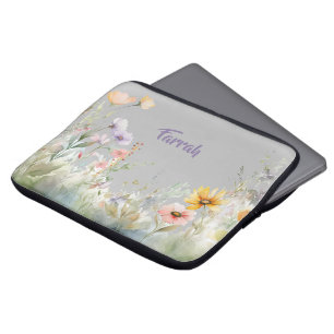 Capa Para Notebook Borda de Flores Selvagens Personalizada