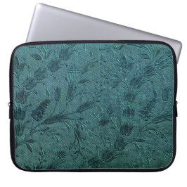 Capa Para Notebook Bordado de Peacock Blue Vintage