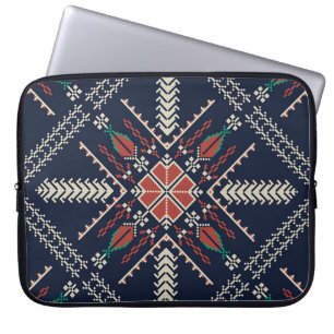 Capa Para Notebook Bordado Palestino: Design de Padrão Tradicional