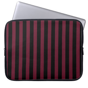 Capa Para Notebook Borgonha e listras pretas