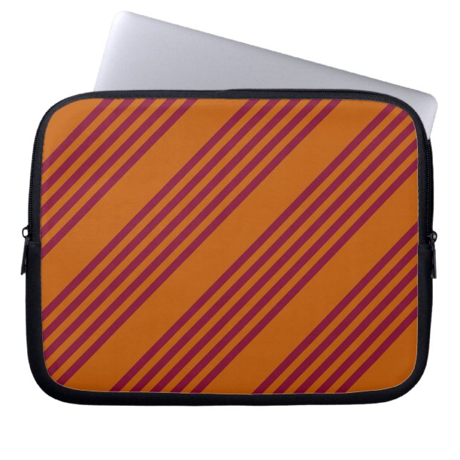 Capa Para Notebook Borgonha vermelha e laranja queimada, 5 trilhas. (Frente)