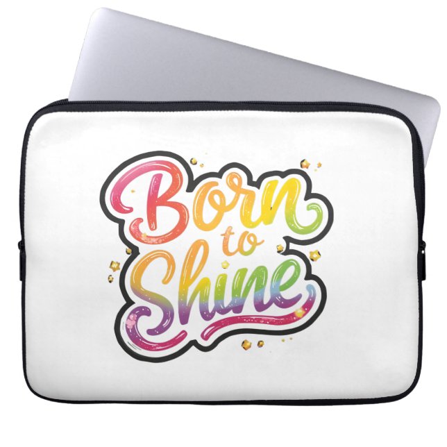Capa Para Notebook Born to Shine Pride | LGBTQ Rainbow Quote Art  (Frente)