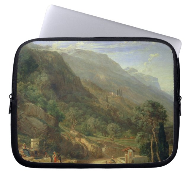 Capa Para Notebook Bosques verde-oliva em Varenna, lago Como, Italia, (Frente)