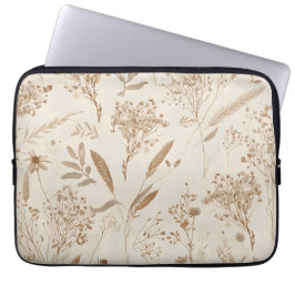Capa Para Notebook Botânica de Flor Seca Bege
