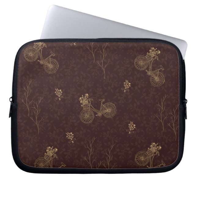 Capa Para Notebook Botanical bicycle neoprene laptop sleeve (Frente)