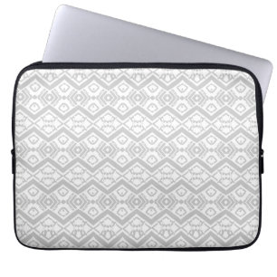 Capa Para Notebook Botão da caneca do padrão zigzag da cinza branca