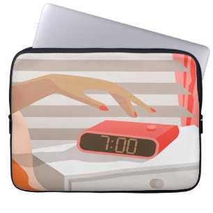 Capa Para Notebook Botão de snooze do despertador da mão das mulheres
