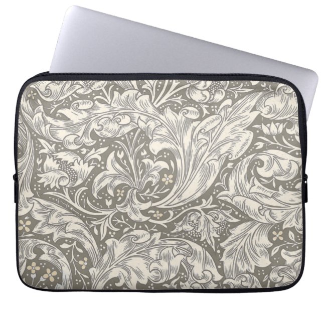 Capa Para Notebook Botão de Solteiro damasco antigo William Morris (Frente)