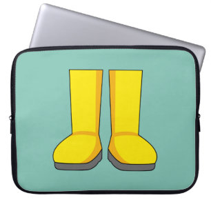 Capa Para Notebook Botas de Borracha Amarelas para Chuva