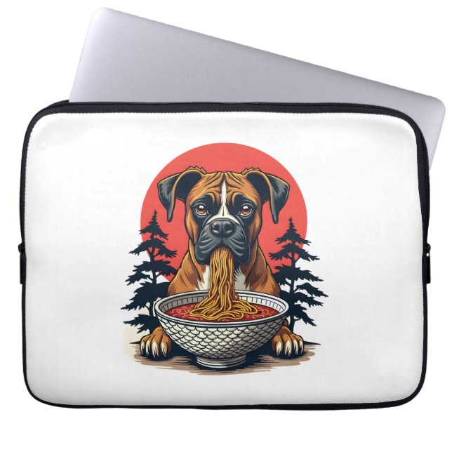 Capa Para Notebook Boxer Antigo Comendo Ramen Pôr do Sol Japonês Ilus (Frente)
