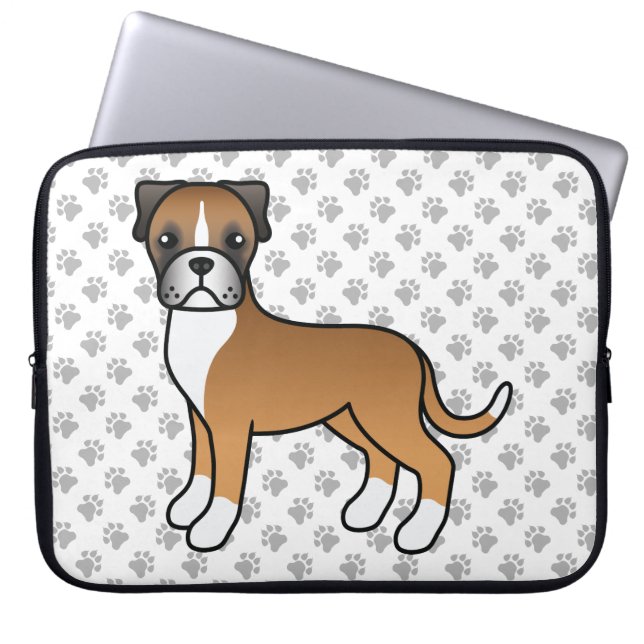 Capa Para Notebook Boxer Cervino Cachorro de Desenho Animado Fofo (Frente)