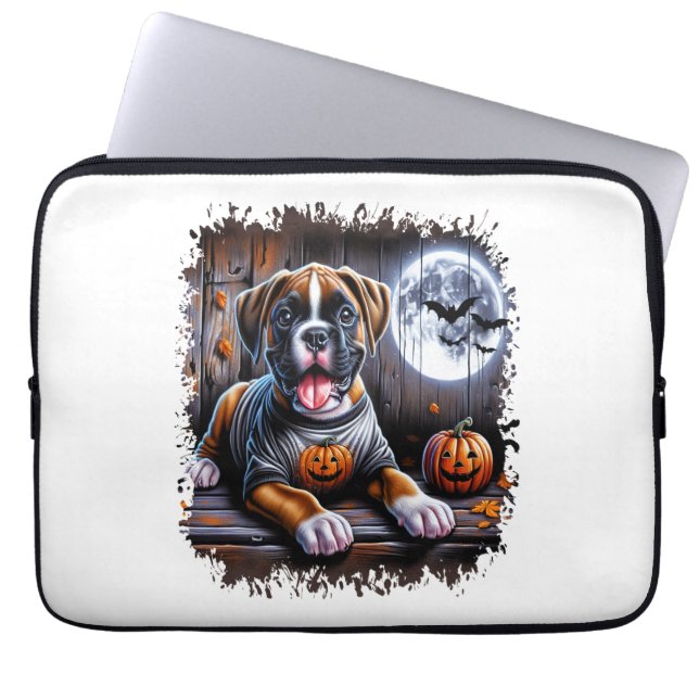 Capa Para Notebook Boxer Dog Halloween (Frente)