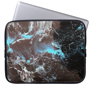 Capa Para Notebook Branco azul preto teste padrão marmoreado da