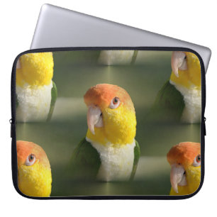 Capa Para Notebook Branco bonito papagaio inchado do Caique