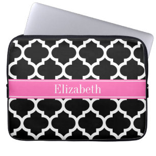 Capa Para Notebook Branco preto marroquino nº 5 rosa quente nº 2 no