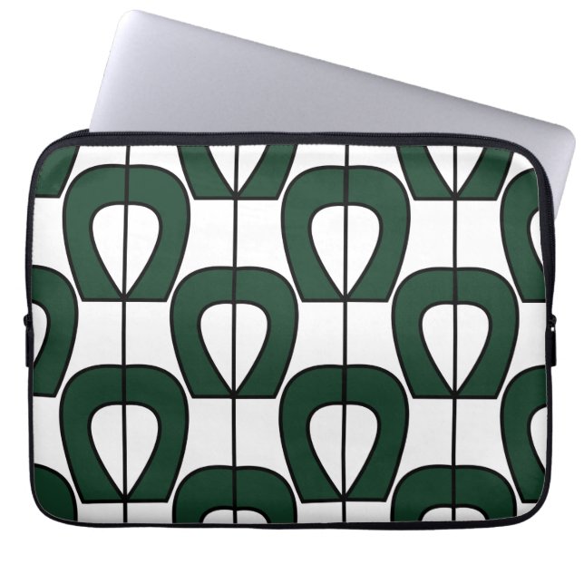 Capa Para Notebook Branco Verde Moderno Geométrico Abstrato Legal (Frente)