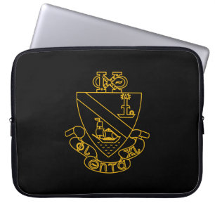 Capa Para Notebook Brasão Phi Chi Theta   Dourado e Preto