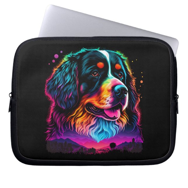 Capa Para Notebook Brilhante e Bonito Cão de Montanha Bernês (Frente)