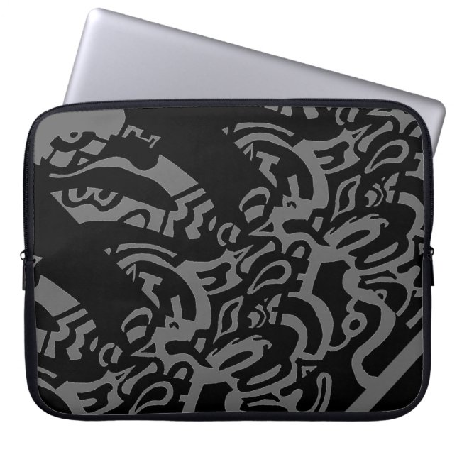 Capa Para Notebook "Brilho" Arte de Abstrato B&W (Frente)