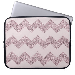 Capa Para Notebook Brilho cor-de-rosa do falso de Chevron