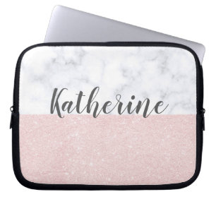 Capa Para Notebook Brilho cor-de-rosa feminino elegante do ouro &