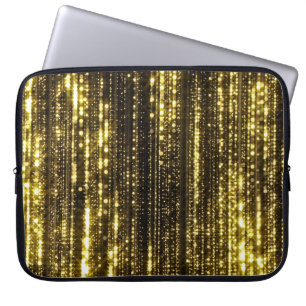 Capa Para Notebook Brilho Dourado: Fundo de Partículas Bokeh