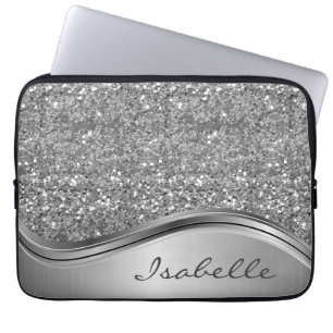 Capa Para Notebook Brilho Dourado Rosa Glam Bling Metal Personalizado