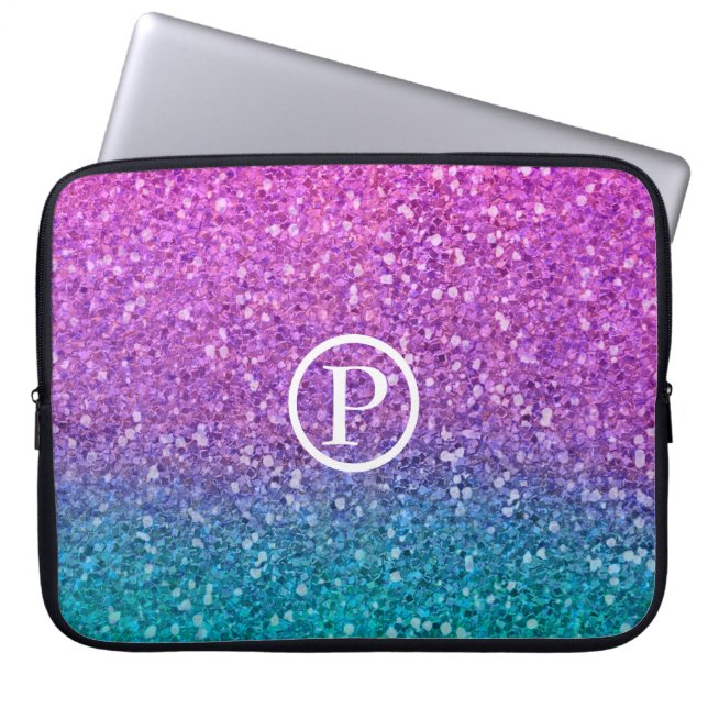 Capa Para Notebook Brilho Espelhado Rosa Azul Turquesa e Roxo (Frente)