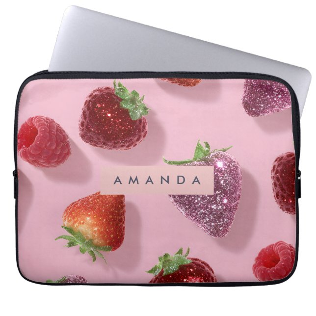 Capa Para Notebook Brilho Personalizado Morango & Framboesa (Frente)