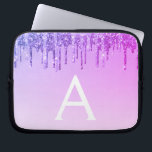 Capa Para Notebook Brilho roxo e Monograma de Sparkle<br><div class="desc">Glitter de Discagem Roxo e Monograma Elegante Esparso. Esse caso pode ser personalizado para incluir seu nome inicial e próprio.</div>