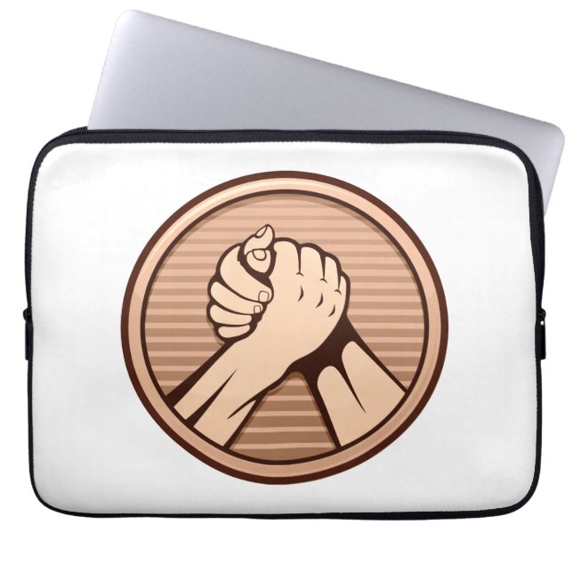 Capa Para Notebook Bronze da luta do braço (Frente)