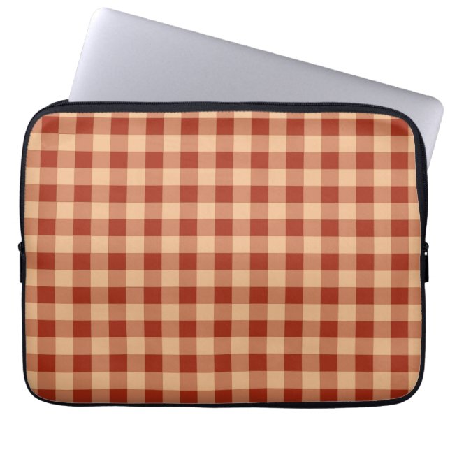 Capa Para Notebook Brown Checkered Gingham Pattern (Frente)