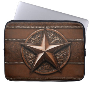 Capa Para Notebook Brown Cowboy Russo Western Country Texas Star