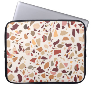 Capa Para Notebook Brown terrazzo: vintage, trendy padrão.