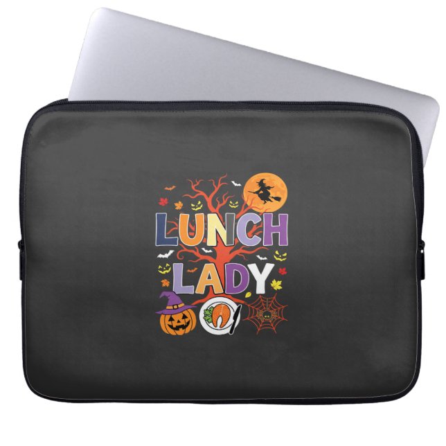 Capa Para Notebook Bruxa da Cozinha da Senhora do Almoço de Halloween (Frente)