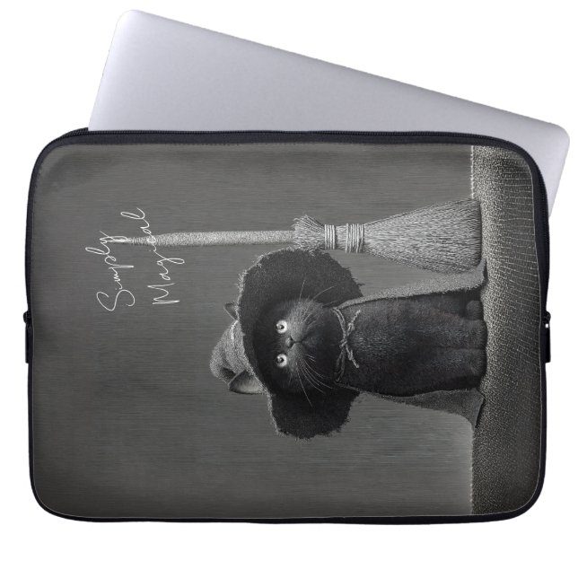 Capa Para Notebook Bruxa de Gato Simplesmente Mágica (Frente)