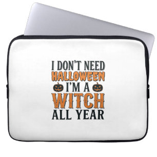 Capa Para Notebook Bruxa Divertida Todo Ano Tipografia de Halloween D