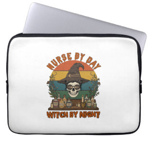 Capa Para Notebook Bruxa do Dia das Enfermeiras Noite de Halloween Ca
