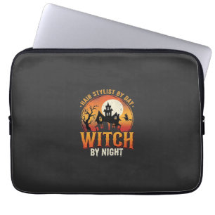 Capa Para Notebook Bruxa Estilista de Cabelo Halloween Design Vintage