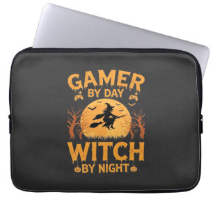 Capa Para Notebook Bruxa Gamer Design de Halloween de Jogos