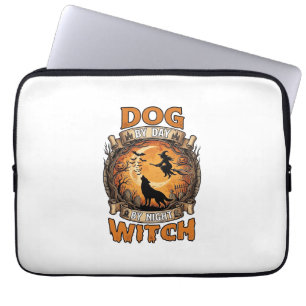 Capa Para Notebook Bruxa Noturna do Dia do Cão Halloween Lua do Lobo