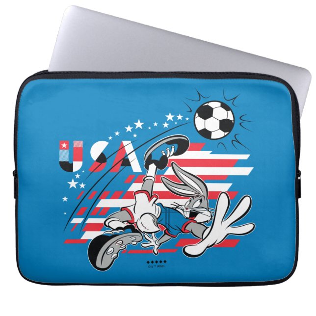 Capa Para Notebook BUGS BUNNY™ Time EUA Futebol Gráfico (Frente)