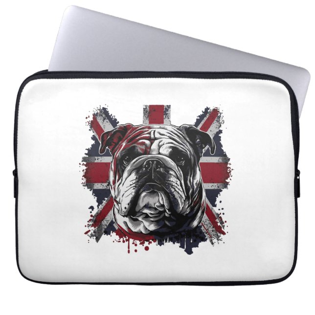 Capa Para Notebook Buldogue inglês engraçado (Frente)