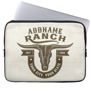 Capa Para Notebook Bull Steer Skull Western Ranch