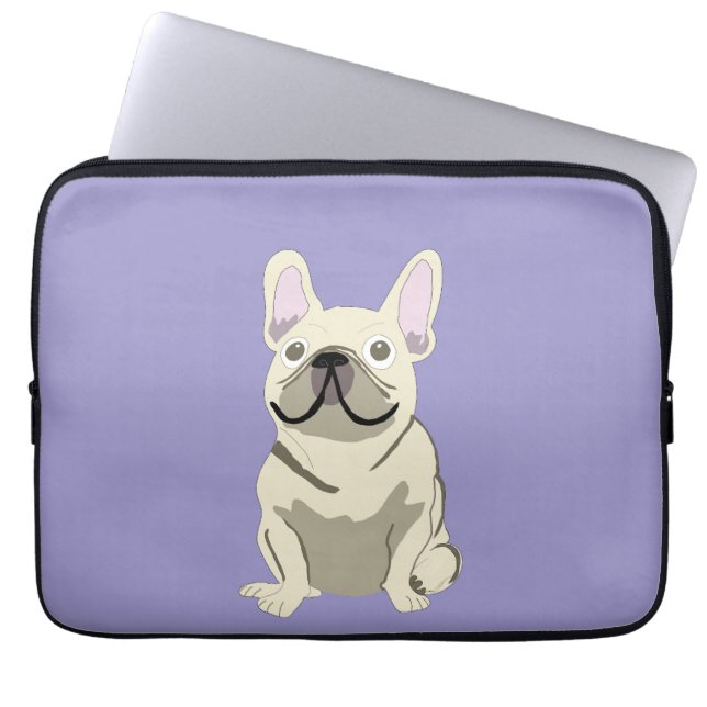 Capa Para Notebook Bulldog Francês Creme (Frente)