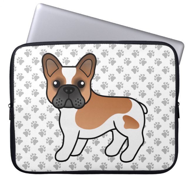Capa Para Notebook Bulldogue Francês Pé Vermelho Desenho Animado Fofo (Frente)