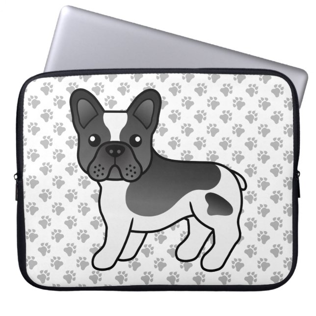 Capa Para Notebook Bulldogue Francês Preto Piebald Fofo Cachorro de D (Frente)