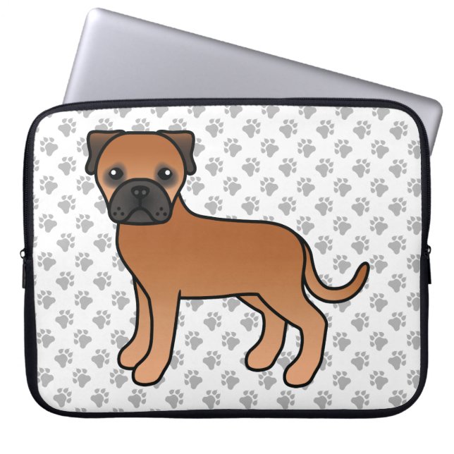 Capa Para Notebook Bullmastiff Vermelho Cachorro Fofo de Desenho Anim (Frente)