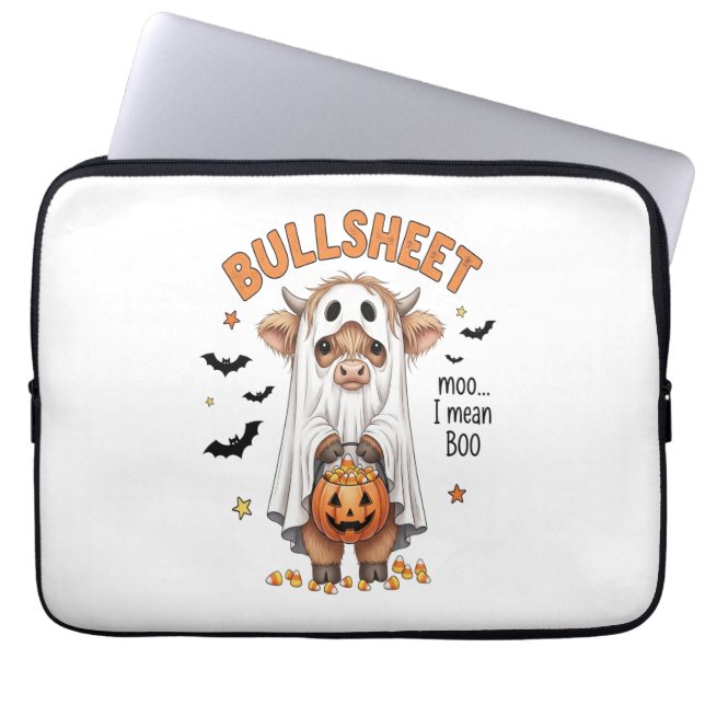 Capa Para Notebook Bullsheet Highland Cow Funny Ghost (Frente)