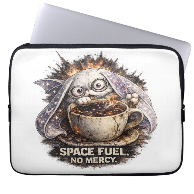 Capa Para Notebook Bunny de Combustível Espacial Fofo Café Halloween  (Frente)